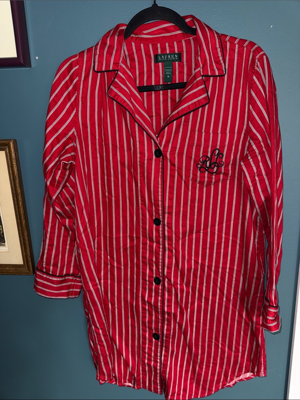Lauren Ralph Lauren Red and White Striped Women's Pajama Dress